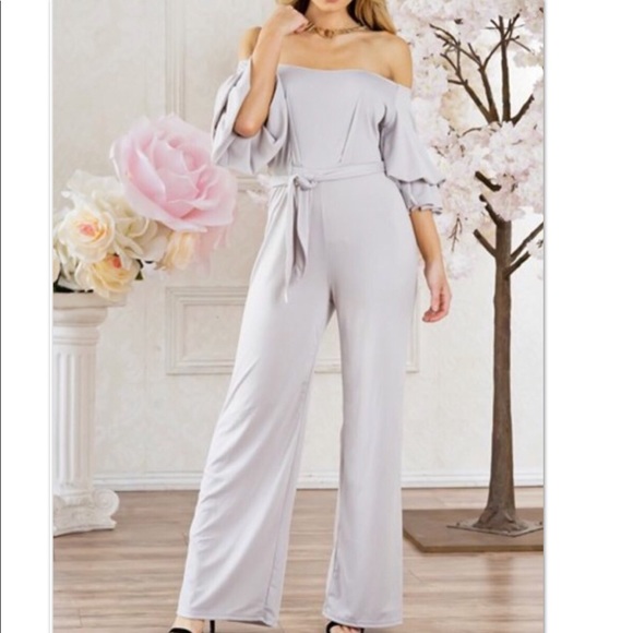 Off the Shoulder Jumpsuit - Picture 1 of 7